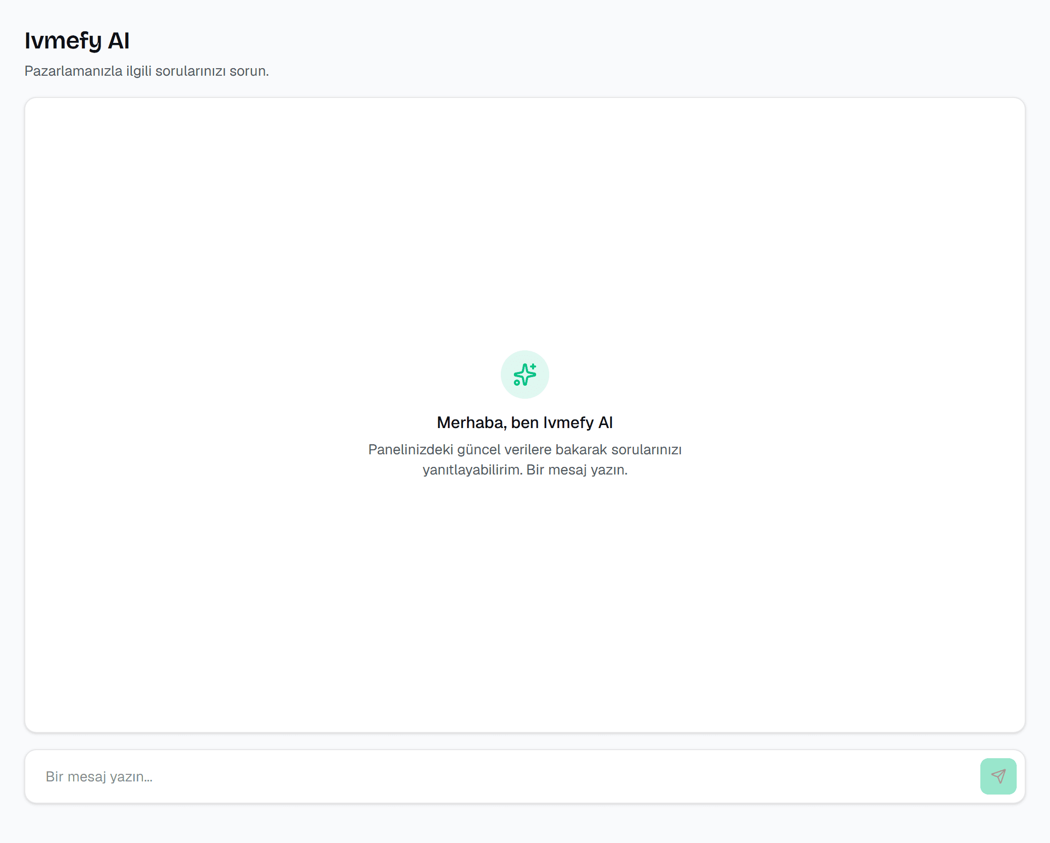 Ivmefy AI — Ivmefy panel görünümü